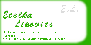 etelka lipovits business card